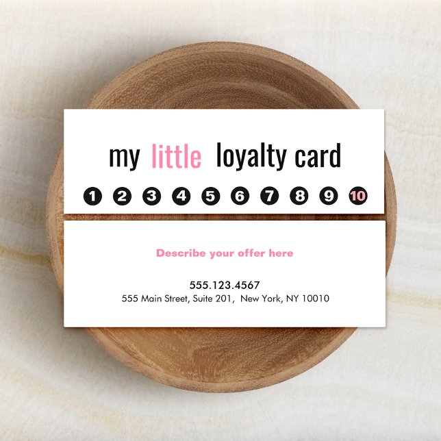 10 Punch Pink Beauty Salon Customer Loyalty Card (Creator Uploaded)