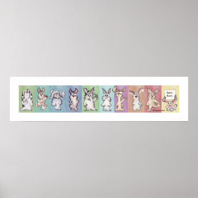 10 Rainbow Rabbits Custom Poster (Front)