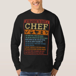 10 Reasons To Date A Chef  Chief Cook Retro Culina T-Shirt