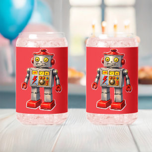 10 robot red glass can de