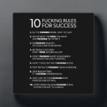 10 Rules For Success - Motivational Plaque<br><div class="desc">Inspirational words for success.</div>