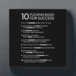 10 Rules For Success - Motivational Plaque<br><div class="desc">Inspirational words for success.</div>