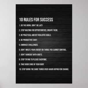 10 Rules For Success - Motivational Poster