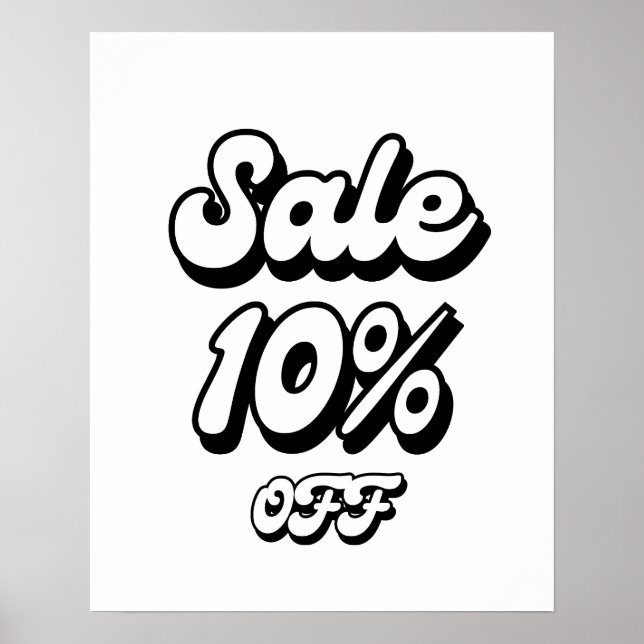 10% Sale Sign, 10% Off Discount Sign, Large Sale Poster (Front)