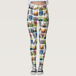 10 Square Photo Grid Template Rounded White Frame Leggings