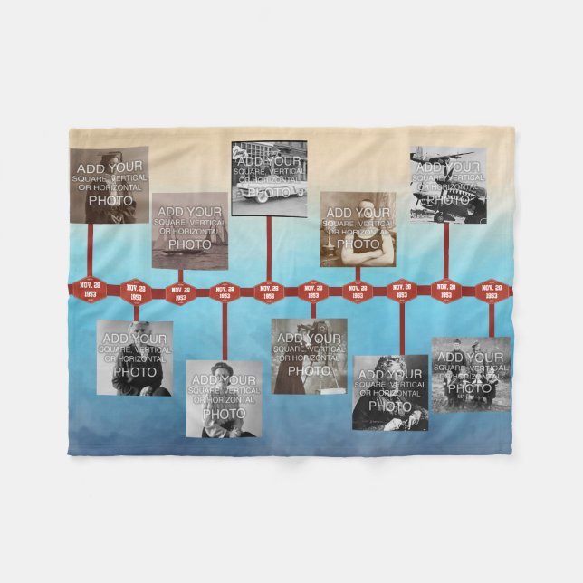 10-Step Milestone Fleece Blanket Timelines BG2 (Front (Horizontal))