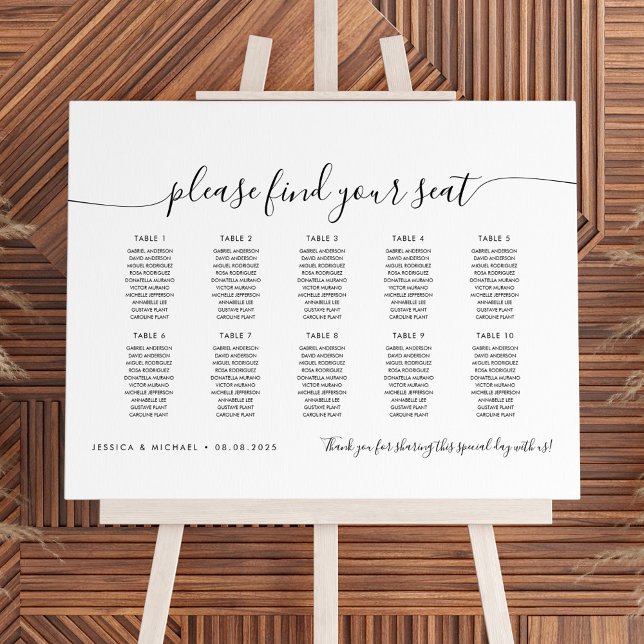 10 Tables Modern Find Your Seat Seating Chart (Creator Uploaded)