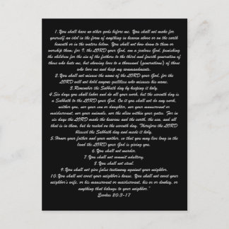 10 TEN COMMANDMENTS POSTCARD