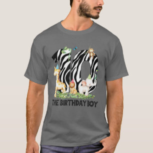 10 The Birthday Boy 10Th Safari Jungle Zoo Animal T-Shirt