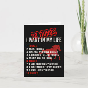 10 Things I Want To My Life With Horses1 Card