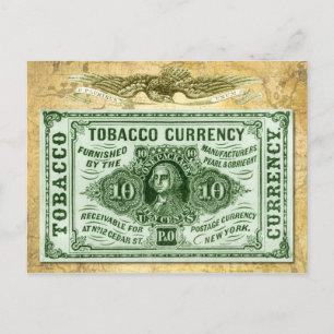 10¢ Tobacco Currency Postcard