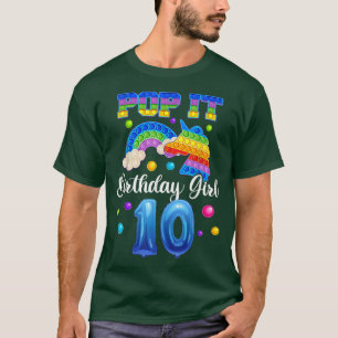 10 Unicorn Birthday For Girls, Pop It 10th Birthd T-Shirt