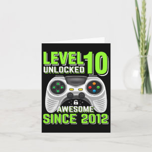 10 Unlocked Awesome 2012 Video Game 10th Birthday  Card