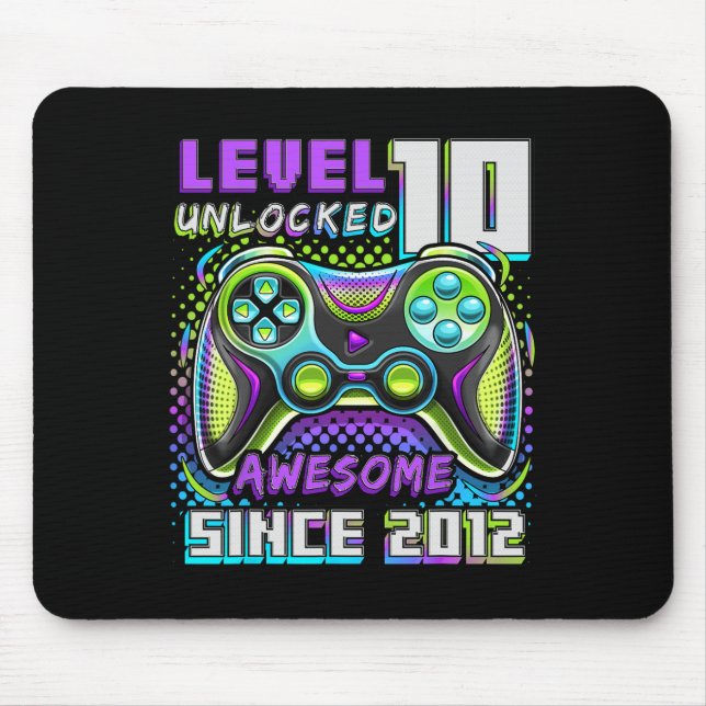10 Unlocked Awesome 2012 Video Game 10th Birthday  Mouse Pad (Front)