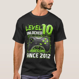 10 Unlocked Awesome 2012 Video Game 10th Birthday T-Shirt