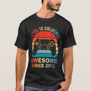 10 Unlocked Awesome 2012 Video Game 10th Birthday  T-Shirt