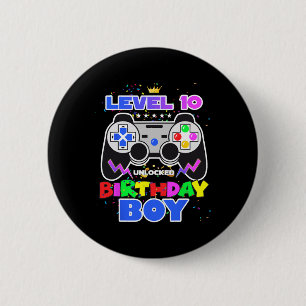 10 Unlocked Birthday Boy Video Game 10th Birthday 6 Cm Round Badge