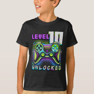 10 Unlocked Video Game 10th Birthday Gamer Boys 2 T-Shirt