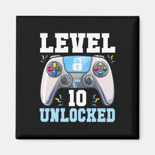 10 Unlocked Video Game 10th Birthday Gamer Boys Ki Magnet