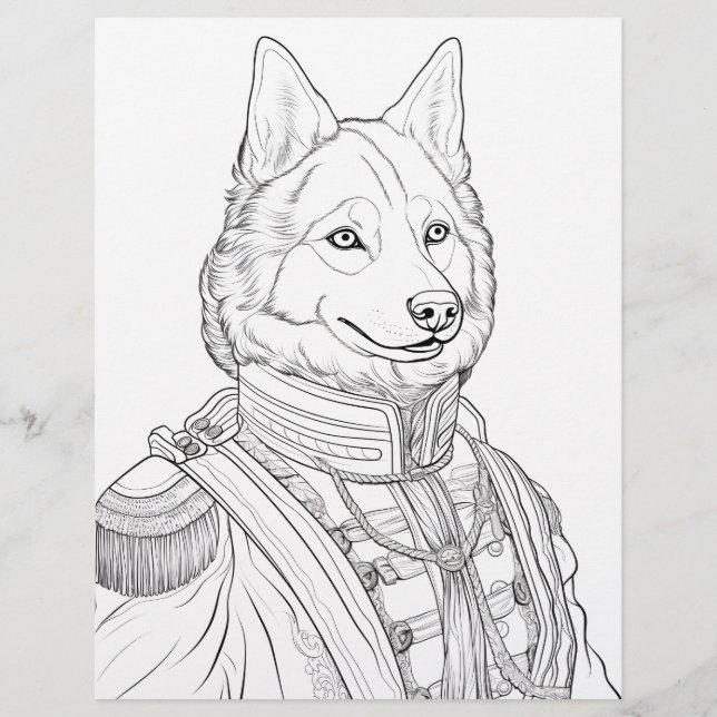 10 Victorian Husky Colouring Pages Custom Letterhead (Front)