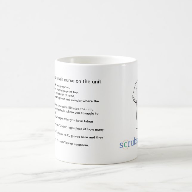 10 ways you know there’s a male nurse on the unit coffee mug (Center)