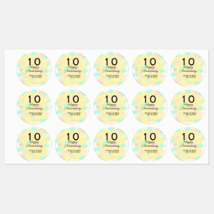 10 wedding anniversary yellow pastel name retro bo