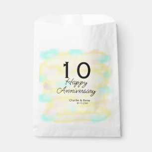 10 wedding anniversary yellow pastel name retro bo favour bags