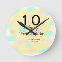 10 wedding anniversary yellow pastel name retro bo