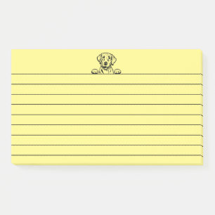 10”x6” Yellow Lined Post-Its featuring Black Lab Post-it Notes