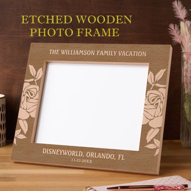 10"x8" Family Vacation Event Date Name Place Etched Frames (Creator Uploaded)