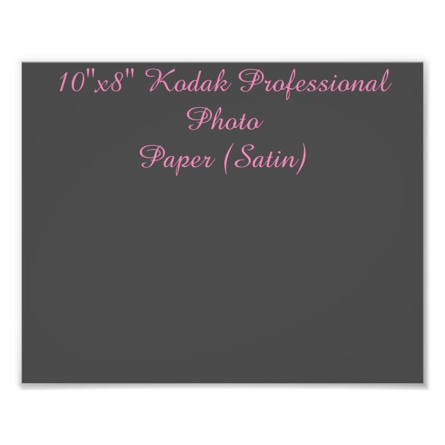 10"x8" Kodak Professional Photo Paper (Satin) (Front)
