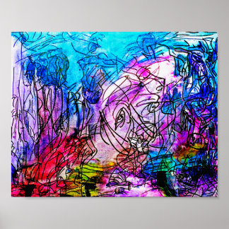 10" x 8" COLORFUL ABSTRACT ART-2 MATTE POSTER