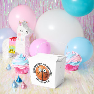 10 x Custom Basketball Party BLUE EYES Happy Face Favour Box