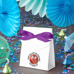 10 x Custom Cricket Ball BLUE EYES Happy Face Favour Box