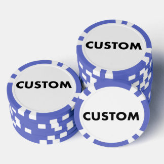 10 x Custom Personalised BLUE Casino, Poker Chips