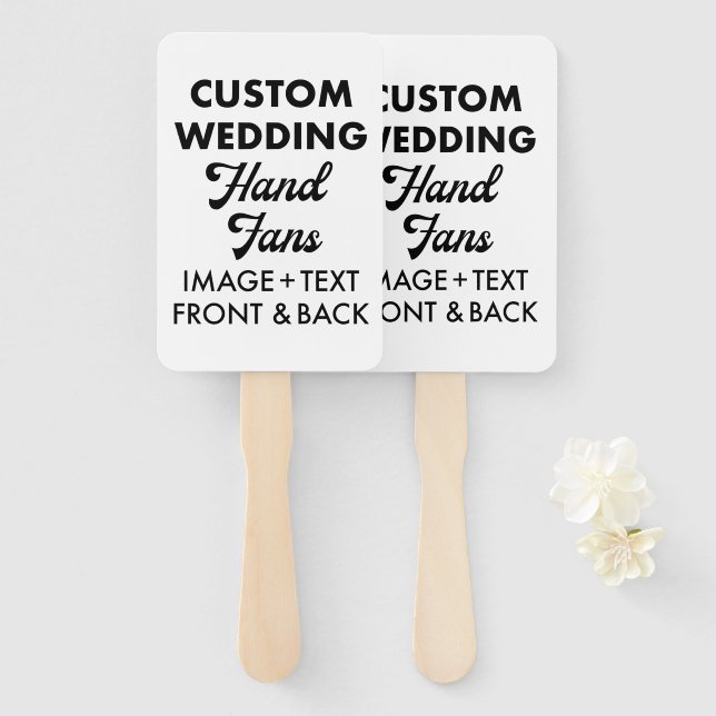 10 x Custom Personalised Wedding Fans Guest Favour (Front and Back)