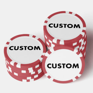 10 x Custom Personalized RED Casino, Poker Chips