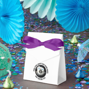 10 x Custom Pool 8 Ball BLUE EYES Happy Face Favour Box