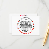 10 x Custom Wedding Enclosure Cards
