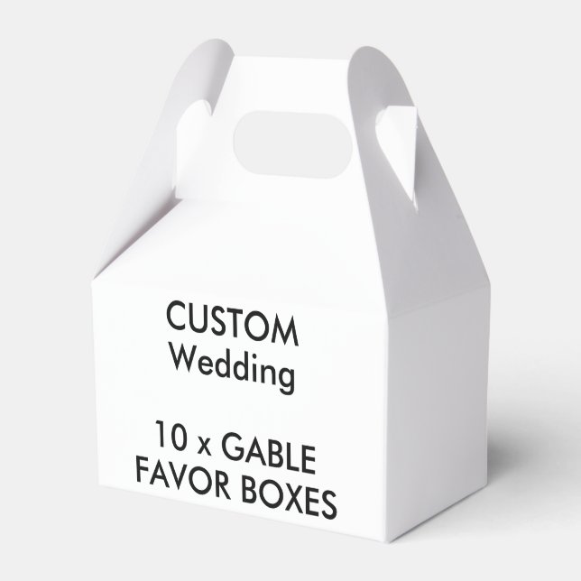 10 x Custom Wedding GABLE FAVOR BOXES (Front Side)