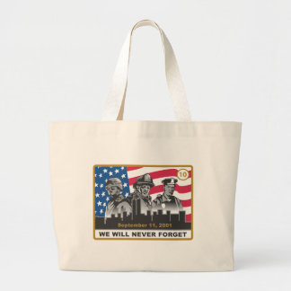 10 Year 9/11 Anniversary Design Large Tote Bag
