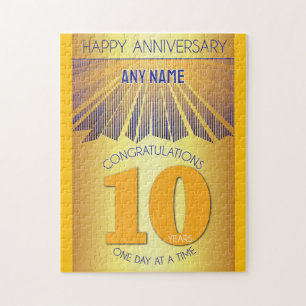 10 Year AA 12 Step Anniversary Personalised Jigsaw Puzzle