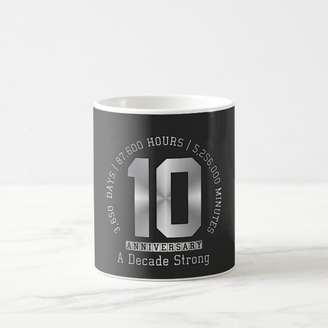 10 Year Anniversary Milestone - A Decade Strong  Coffee Mug (Center)