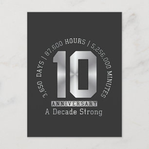 10 Year Anniversary Milestone - A Decade Strong  Postcard