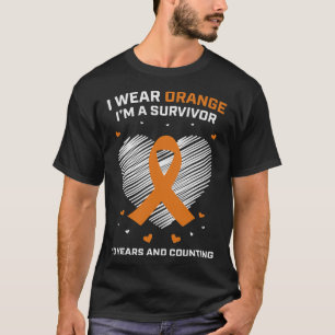 10 Year Cancer Free Leukaemia Survivor Gifts Orang T-Shirt