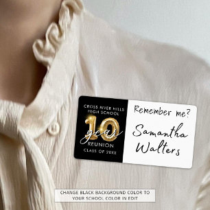 10 Year Class Reunion Name Tag Remember Me