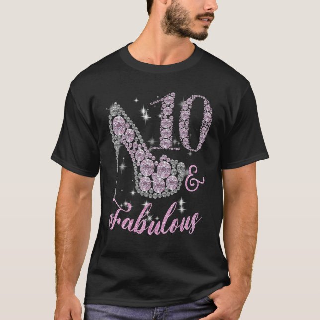 10 Year & Fabulously Sparkly Pumps Shoes 10th Birt T-Shirt (Front)