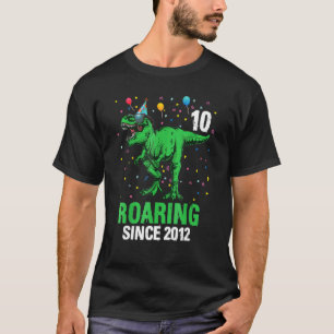 10 Year Old 10th Birthday Boys Dinosaur Kids T-Shirt
