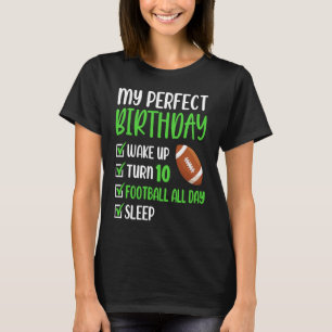10 Year Old American Football Birthday Party 10th T-Shirt