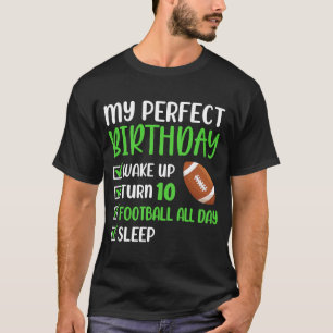 10 Year Old American Football Birthday Party 10th T-Shirt